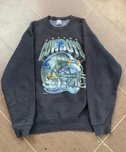 NFL Dallas Cowboys Vintage Style Tshirt Pullover Hoodie Crewneck Sweatshirt Reprinted Full Color Full Size Gifts For NFL Fans
