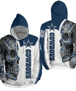 Nfl Dallas Cowboys With Skull 3D Full Over Print Hoodie Zip Hoodie Sweater Tshirt 3