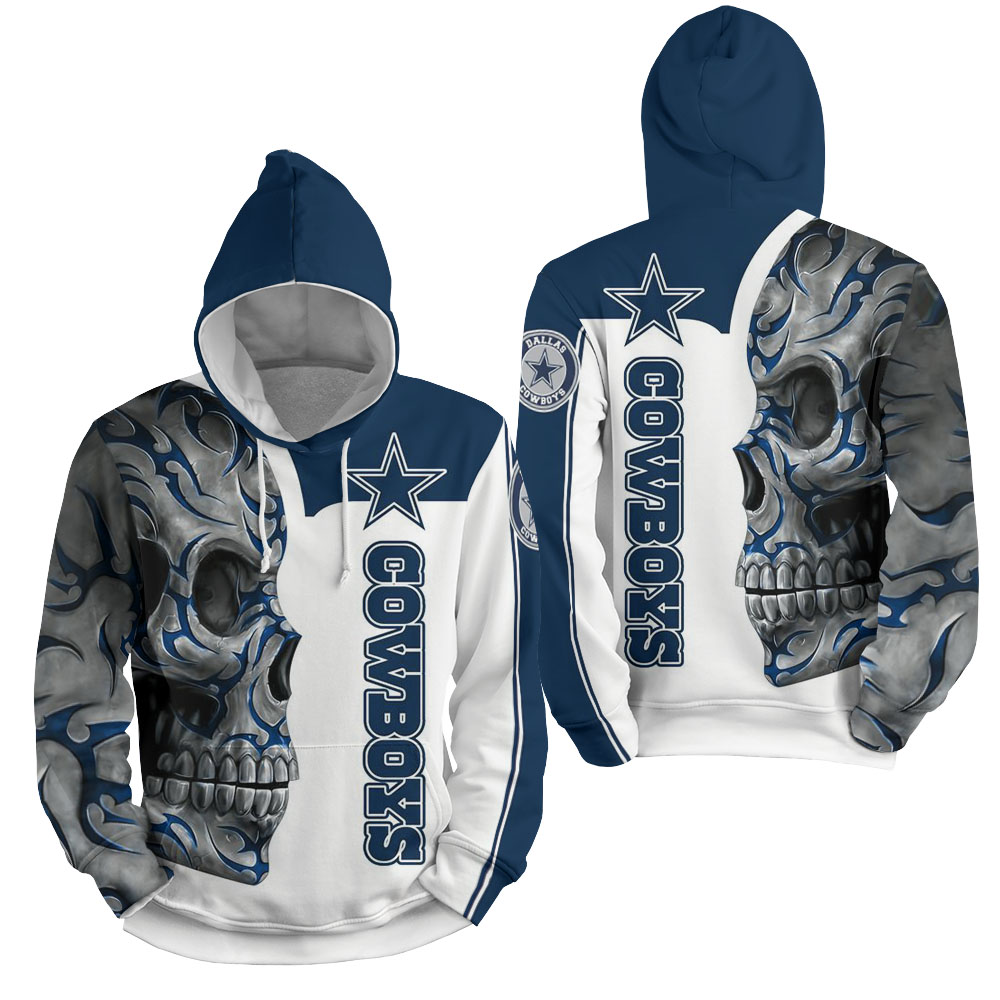 Nfl Dallas Cowboys With Skull 3D Full Over Print Hoodie Zip Hoodie Sweater Tshirt 3