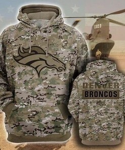 Nfl Denver Broncos Camouflage Veteran 2020 Pullover And Zippered Hoodie Custom 3D Graphic Printed 3D Hoodie For Men Women