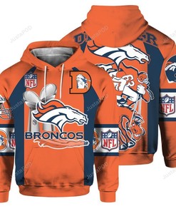 Nfl Denver Broncos For Unisex 3D All Over Print Zip Up Hoodie Option