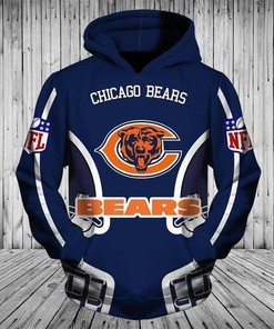 Nfl Football Chicago Bears 3D All Over Print Zip Up Hoodie Option