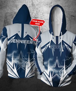 Nfl Gaiter Hoodie Dallas Cowboys Hoodie Lightning Custom Name 3D Sweatshirt Or All Over Printed Hoodie Or Zip Up Hoodie