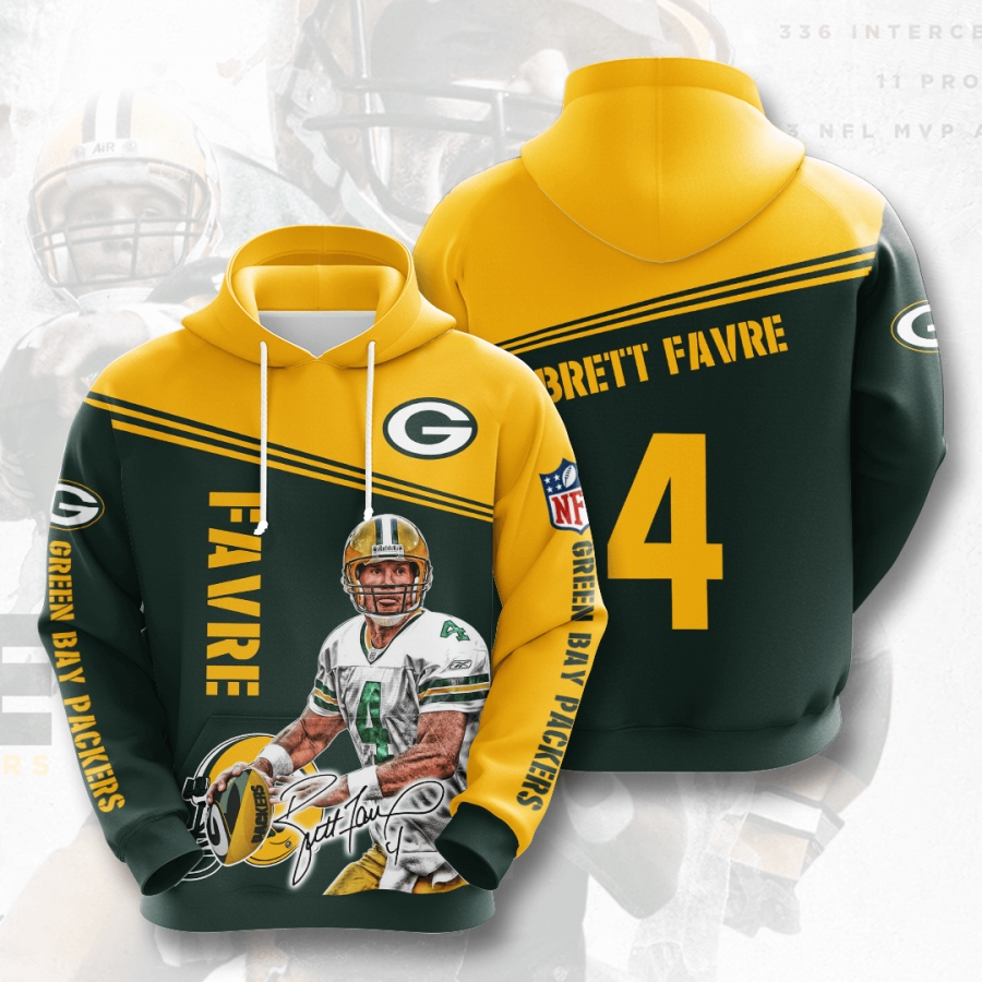 Nfl Green Bay Packers Brett Favre 3D All Over Print Zip Up Hoodie Option