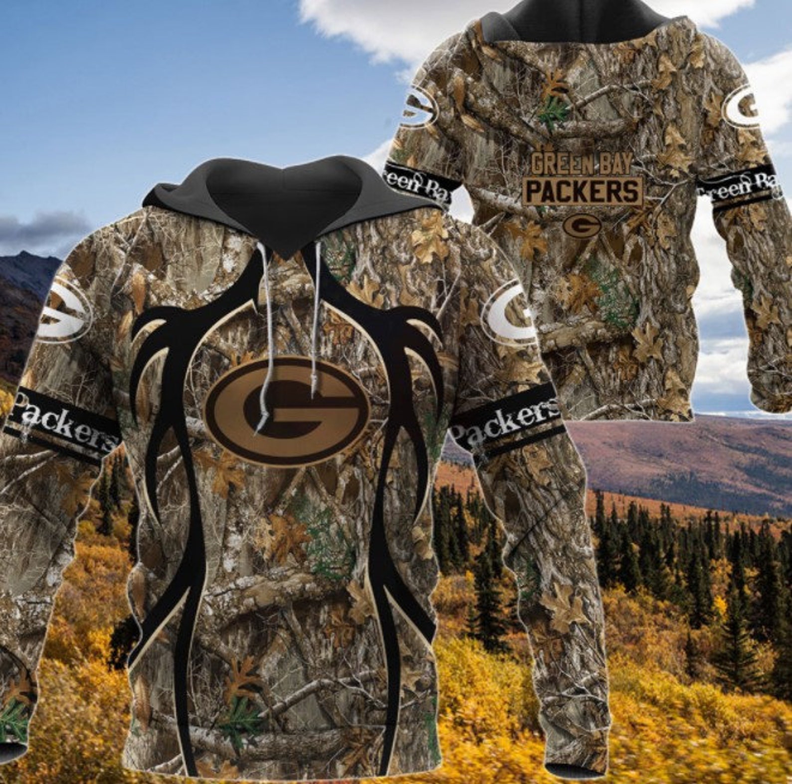 Nfl Green Bay Packers Hunting Camo 3D Hoodie, Hunting Camo Hoodie, Green Bay Packers Hoodie, Football Hoodie
