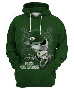 Nfl Green Bay Packers Jack Skellington 3D All Over Print Zip Up Hoodie Option