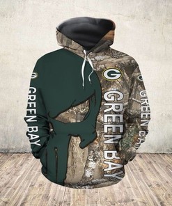 Nfl Green Bay Packers Realtree Camo 3D All Over Print Zip Up Hoodie Option