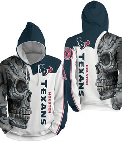 Nfl Houston Texans With Skull 3D Full Over Print Hoodie Zip Hoodie Sweater Tshirt 3
