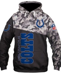 Nfl Indianapolis Colts Camo 3D All Over Print Zip Up Hoodie Option