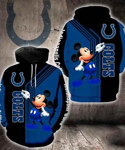 Nfl Indianapolis Colts Mickey Mouse 3D All Over Print Zip Up Hoodie Option