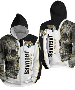 Nfl Jacksonville Jaguars With Skull 3D Full Over Print Hoodie Zip Hoodie Sweater Tshirt 2