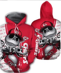Nfl Kansas City Chiefs Jack Skellington 3D All Over Print Zip Up Hoodie Option