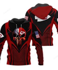 Nfl Kansas City Chiefs Patriotic Punisher Skull Men And Women 3D Hoodie Zip Hoodie Kansas City Chiefs 3D Shirt