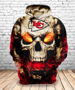 Nfl Kansas City Chiefs Skull 3D Hoodie