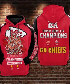 Nfl Kansas City Chiefs Super Bowl Champions 54 3D Full Printing Pullover Hoodie Full Sizes