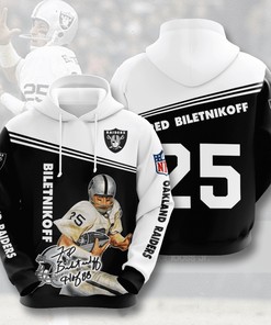 Nfl Las Vegas Raiders Fred Biletnikoff 3D All Over Print Zip Up Hoodie Option