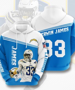 Nfl Los Angeles Chargers Derwin James 3D All Over Print Zip Up Hoodie Option