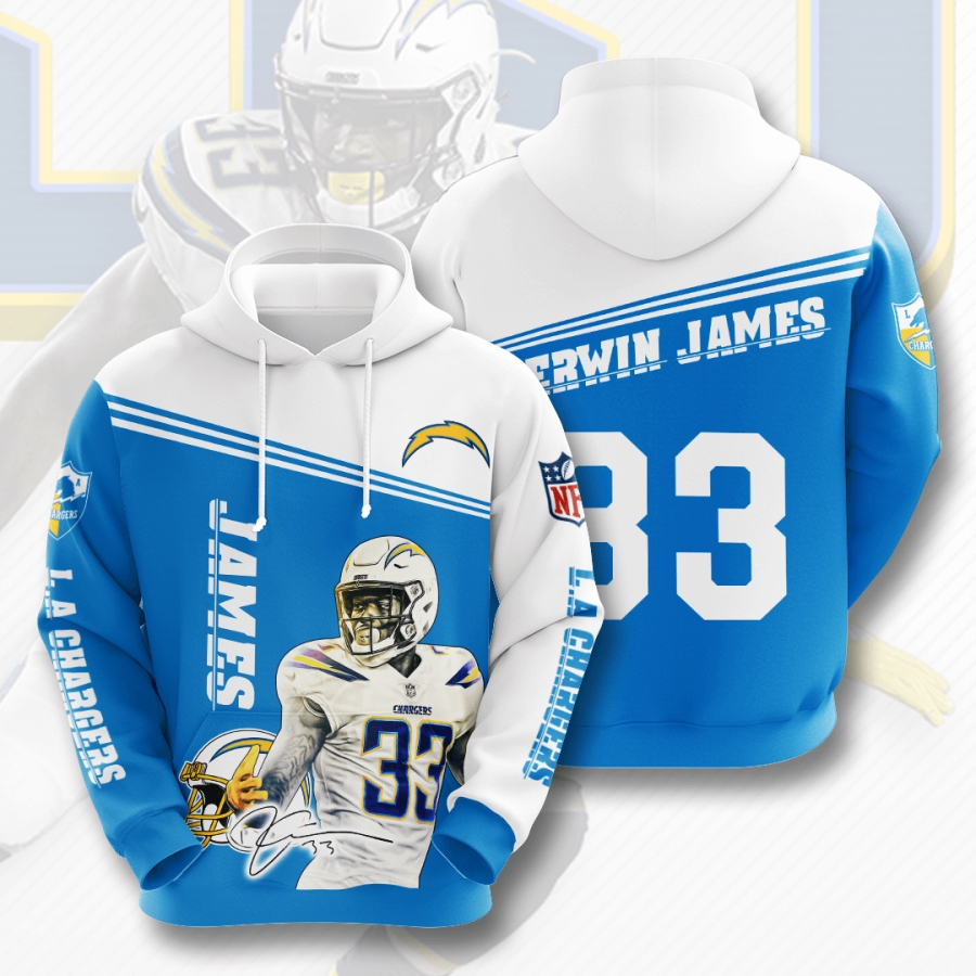 Nfl Los Angeles Chargers Derwin James 3D All Over Print Zip Up Hoodie Option