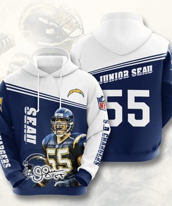 Nfl Los Angeles Chargers Junior Seau 3D All Over Print Zip Up Hoodie Option