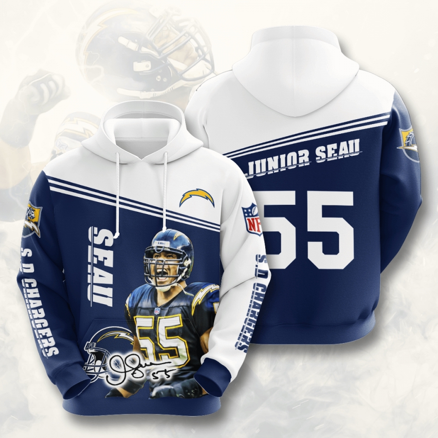 Nfl Los Angeles Chargers Junior Seau 3D All Over Print Zip Up Hoodie Option