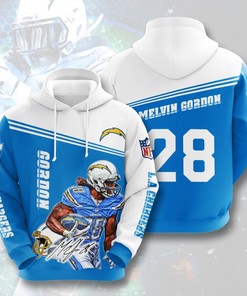 Nfl Los Angeles Chargers Melvin Gordon 3D All Over Print Zip Up Hoodie Option