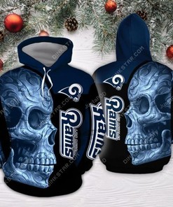 Nfl Los Angeles Rams Sugar Skull 3D All Over Print Zip Up Hoodie Option
