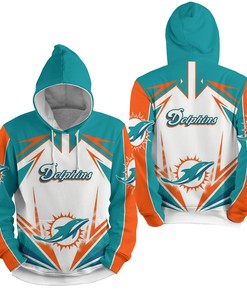 Nfl Miami Dolphins Lighting 3D Full Over Print Hoodie Zip Hoodie Sweater Tshirt 3