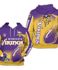 Nfl Minnesota Vikings Fullover 3D All Over Print Zip Up Hoodie Option