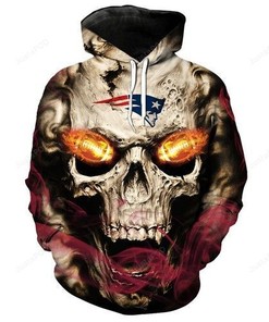 Nfl New England Patriots Fire In Skulls Eyes 3D Hoodie