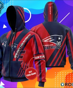 Nfl New England Patriots Go Pats 3D All Over Print Zip Up Hoodie