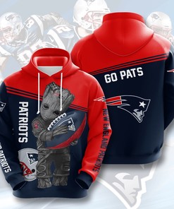 Nfl New England Patriots Groot Go Pats 3D All Over Print Zip Up Hoodie Option