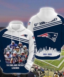 Nfl New England Patriots Legends 61St Anniversary 1959 2020 Men And Women 3D Full Printing Hoodie Shirt New England Patriot 3D Full Printing