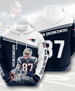 Nfl New England Patriots Rob Gronkowski 3D All Over Print Zip Up Hoodie Option