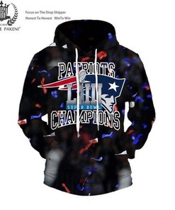 Nfl New England Patriots Super Bowl Liii Champions 3D All Over Print Zip Up Hoodie Option