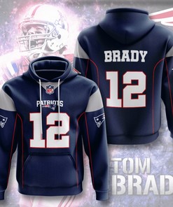 Nfl New England Patriots Tom Brady 12 3D All Over Print Zip Up Hoodie Option