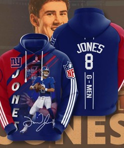 Nfl New York Giants Daniel Jones 3D All Over Print Zip Up Hoodiezip Up Hoo