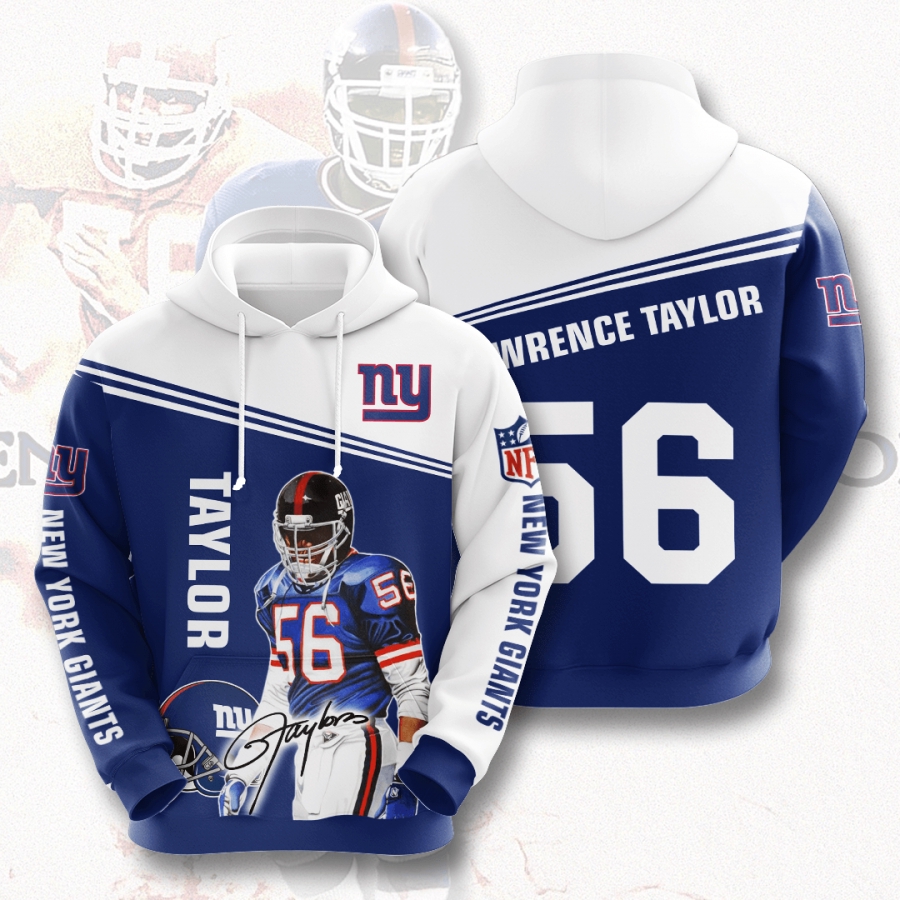 Nfl New York Giants Lawrence Taylor 3D All Over Print Zip Up Hoodie Option