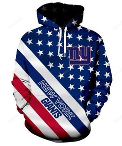 Nfl New York Giants Patriotic Star And Stripes For Unisex 3D All Over Print Zip Up Hoodie Option