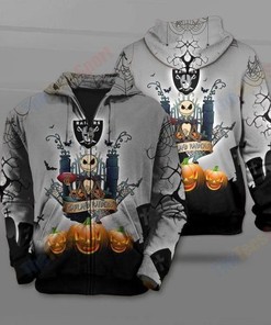 Nfl Oakland Raiders The Nightmare Before Christmas Jack Skellington 3D All Over Print Zip Up Hoodie Option