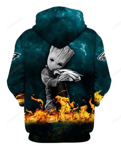 Nfl Philadelphia Eagles Baby Groot 3D All Over Print Zip Up Hoodie Option
