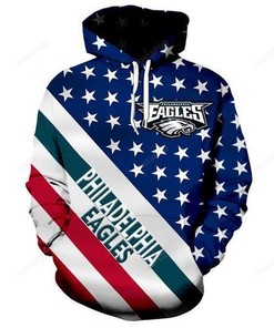 Nfl Philadelphia Eagles Patriotic Stars And Stripes 3D All Over Print Zip Up Hoodie Option