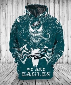 Nfl Philadelphia Eagles Venom We Are Eagles Men And Women 3D All Over Print Zip Up Hoodie Option