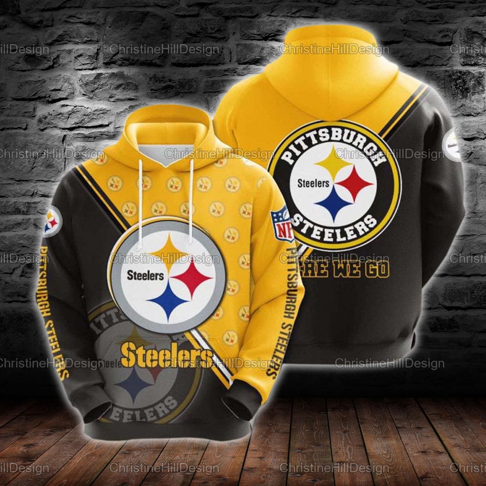 Nfl Pittsburgh Steelers 3D All Over Print Zip Up Hoodiezip Up Hoodie