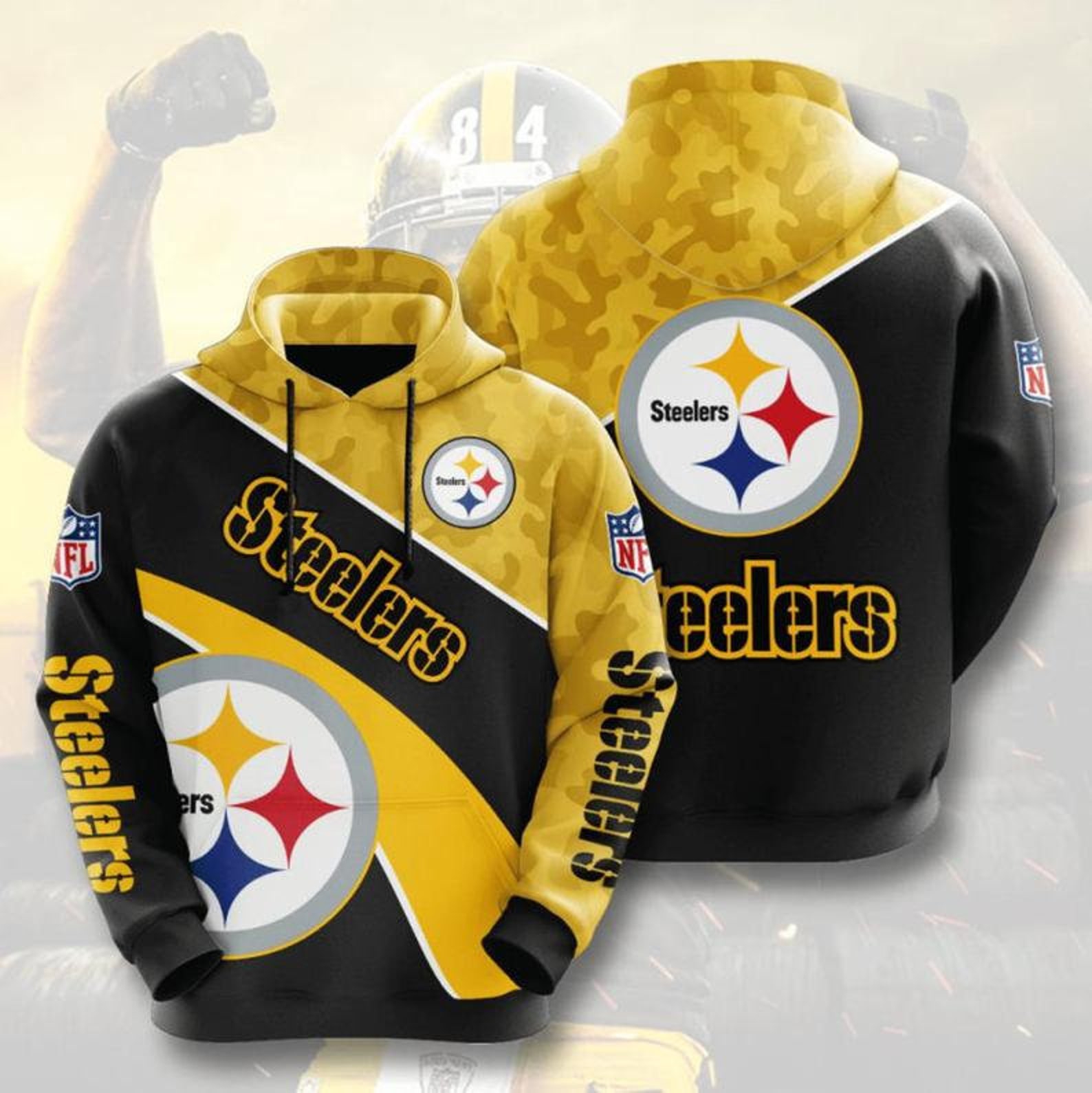 Nfl Pittsburgh Steelers 3D All Over Printed Hoodie, Zip Up Hoodie