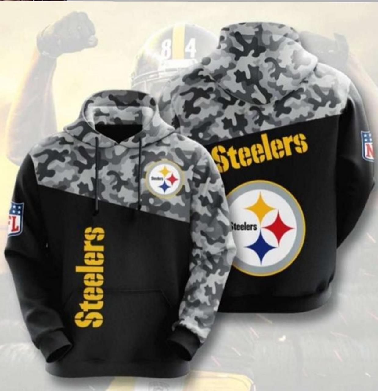 Nfl Pittsburgh Steelers Jersey 3D All Over Print Zip Up Hoodie Option