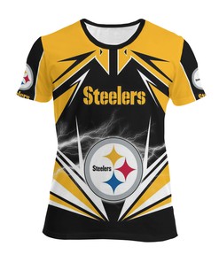 Nfl Pittsburgh Steelers Lighting 3D Full Over Print Hoodie Zip Hoodie Sweater Tshirt 1