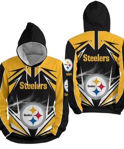 Nfl Pittsburgh Steelers Lighting 3D Full Over Print Hoodie Zip Hoodie Sweater Tshirt 3