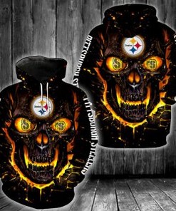 Nfl Pittsburgh Steelers Skull 3D All Over Print Zip Up Hoodie Option