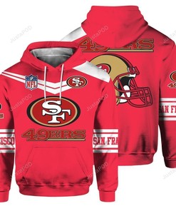 Nfl San Francisco 49Ers 3D All Over Print Zip Up Hoodie Options