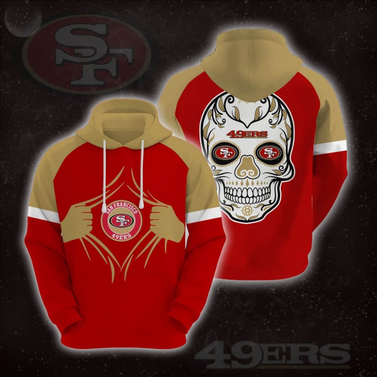 Nfl San Francisco 49Ers 3D All Over Printed Hoodie